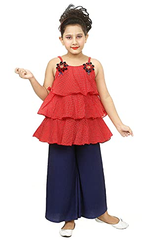 ULTRA TREND Girls Cotton Lycra Blend Top Pant Sleeveless Party(Festive) Dress