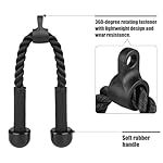 QIANGZEHU Tricep Rope Cable Attachment for Gym Rope Pull-Down Attachment with Rubber Handles Exercise Machine Attachments Pulley System - Image 2