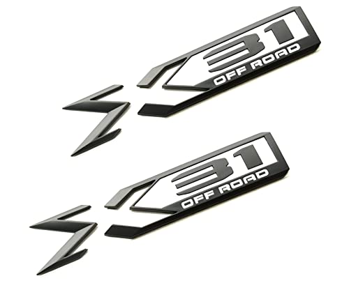 Image of 2Pack X31 Off Road Emblem 84682662 Rear Bodyside Badge Nameplate Letter Replacement for 2019 2020 2021 2022 GMC Sierra 1500 (White)