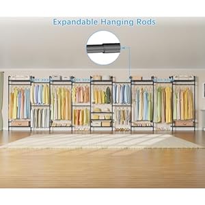 Timate u4 u shape garment rack heavy duty clothes rack for hanging clothes expandable industrial pipe clothing rack wall mounted closet extra large closet rack walk in closet system closet kit black  urban country home decor