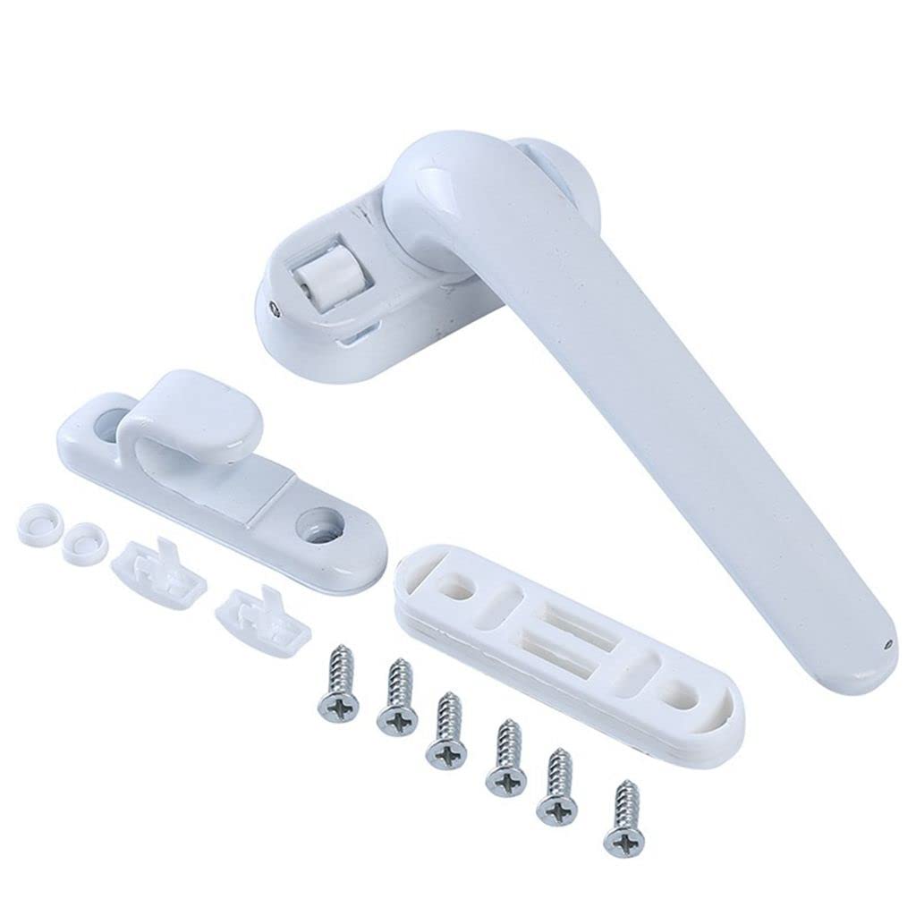 Leadigol Window Hardware 1 Set Black/White Window Wheel Handle Easy Installation for Home Universal with Lock Lock Casement