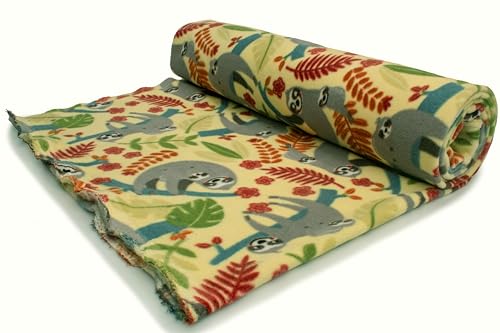 Punto Vellón DTY con estampado (250g), patrón de Perezosos, 50 x 160 cm (Vainilla)