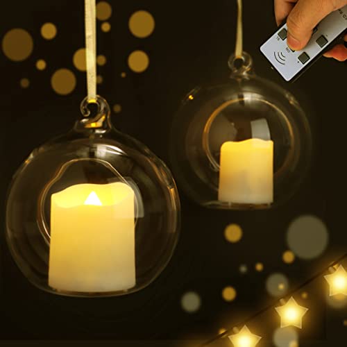 Image of Rechargeable Flameless Flickering Tea Light Candles Remote Control High Brightness Votive Candles with Cycling Timer, for Home and Holiday Decor, Pack of 6.