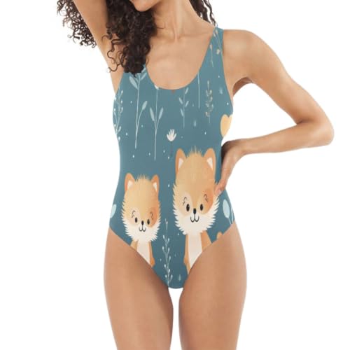 Maillot de bain une pièce femme monokini slim imprimé lion