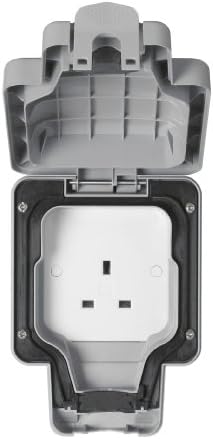 MK Masterseal Plus K56480GRY 13 amp 1-Gang Unswitched Socket , Grey