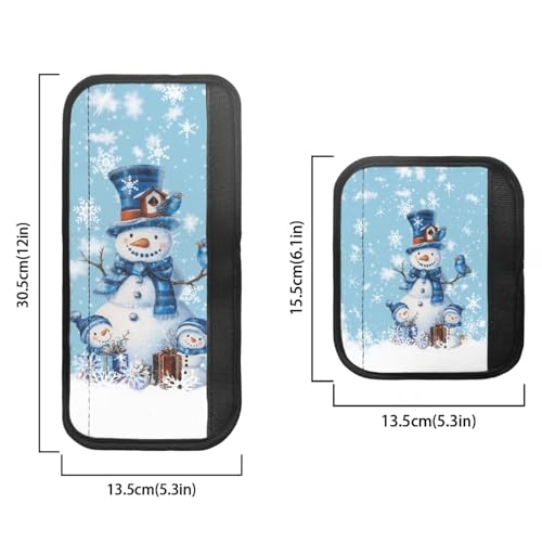 Image of Christmas Refrigerator Door Handle Covers Blue Snowman Fridge Door Handle Covers Set of 6 Oven Microwave Dishwasher Antiskid Protector Xmas Kitchen Decor
