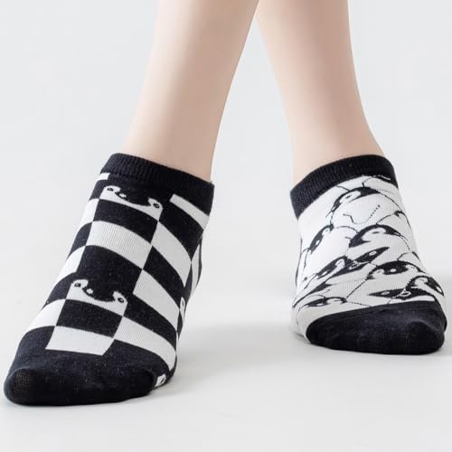 Image of 2 Pairs Funny Cartoon Animal Print Cotton Ankle Socks for Women Teens