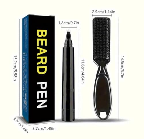 Image of 2 in 1 Hair Color Dye Stick Comb, Safe-And Waterproof and Sweat-Proof Hairs Dyes Comb,Instant and Best Hair Care, for Women & Men, Korean Hair Color Easy Application (Brown Hair Dye) (Black Beard Colouring Pen)