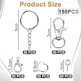 Zoom IMG-1 150 pezzi anelli portachiavi con Zoom IMG-1 150 pezzi anelli portachiavi con