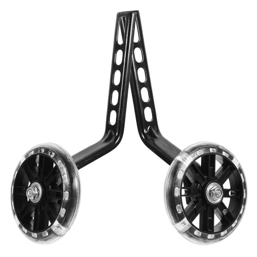 Ruedas de Entrenamiento ibasenice para Bicicleta, Juego de 2 Piezas, Estabilizadores Ajustables Negros con Ruedas de Equilibrio Parpadeantes Resistentes al Desgaste miniatura 1