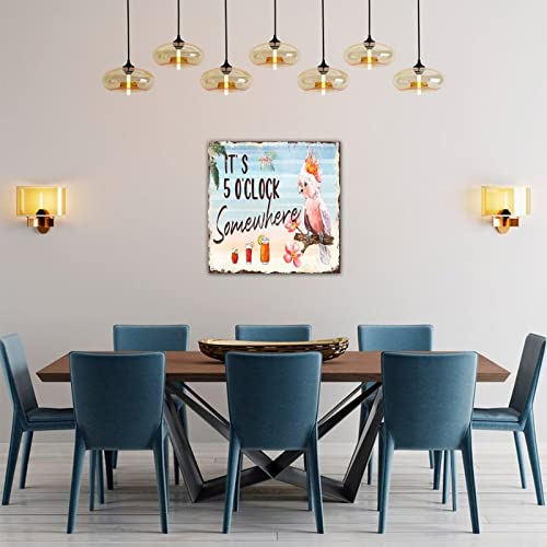 Panneau mural décoratif bois It's 5 O'Clock Somewhere cadeau maison