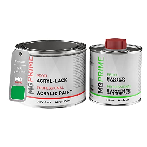 Pantone 347C Green Peinture acrylique brillante Pot de 0,75 litre / 750 ml, y compris le durcisseur