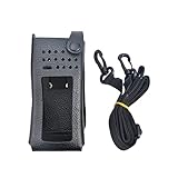 Material: Cuero de vaca KNOKR Radio bidireccional Walkie-Talkie Cowhide Funda Protectora for Bucle de cinturón Fijo Compatible for Motorola Gp338d xir p8668 Bolsa de intercomunicador (Color : Black)