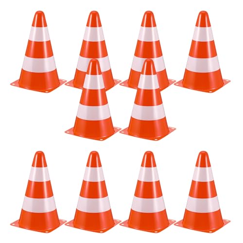 LOORGVEL 10 Unidades Conos de Entrenamiento de Fútbol Naranjas Conos de Plástico Apilables para Agilidad Marcadores Deportivos para Fútbol Baloncesto y Patinaje