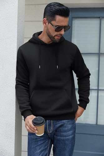 COOFANDY Men's Hoodies Pullover Fleece Lined Hoodie Casual Long Sleeve Drawstring Hooded Sweatshirts with Kanga Pocket3
