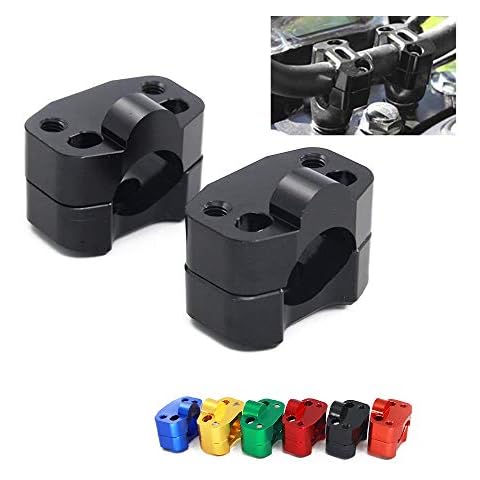 HandleBar Fat Handle Bar Risers CNC Aluminum Mount Clamp Adapter Exchange 7/8" - 1 1/8" For CRF YZF KXF KLX RMZ DRZ KX RM YZ SX EXC XC 65 85 125 250 Dirt Bike Black Cover