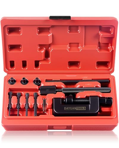 DAYUAN 13 pcs Motorcycle Chain Breaker Set Chain Removal Tool Chain Cutter and Riveter Kit for Cam and 35 to 630 Chains