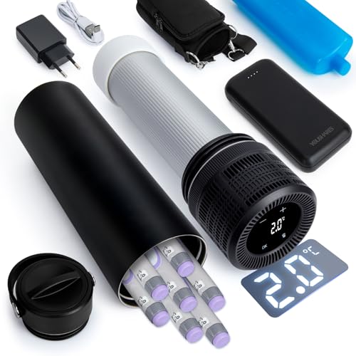 YOUSHARES Elektrisch Insulin Kühlbox, Insulin Kühltasche mit Akku, 2-20℃ Temperaturregelung & Displâ€¦ – Miniatur