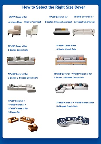 AIVIA Oversized Couch Cover for 3-4 Cushion Sectional Sofas
