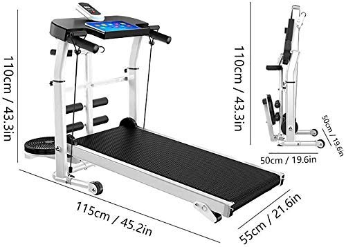 Image of Fitness Equipment Treadmill,Incline Foldable,Adjustable Speed,Fitness Weight Loss Exercise Equipment for Home and Office Shock Running Supine T-wisting Draw Rope