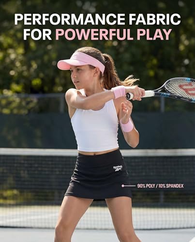 Image of Reebok 3 Pack: Girls Skorts Athletic Dry Fit Tennis Golf Skirt with Built in Shorts Active for Kids Teens Tweens (Sizes 6-16)