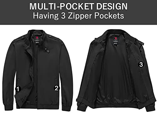 donhobo Men's Waterproof Bomber Jackets,Spring Autumn Lightweight Baseball Jacket Outdoor Sports Thin Coats with Zipper Pockets - Image 6