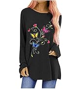 Long Shirts for Women to Wear with Leggings Hide Belly Tunic Tops Casual Long Sleeve Loose Fit Ro...