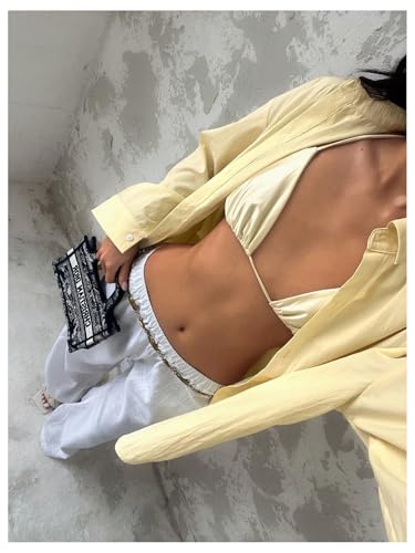 SOLY HUX Women's Oversized Button Down Shirts Casual Collared Long Sleeve Blouses3