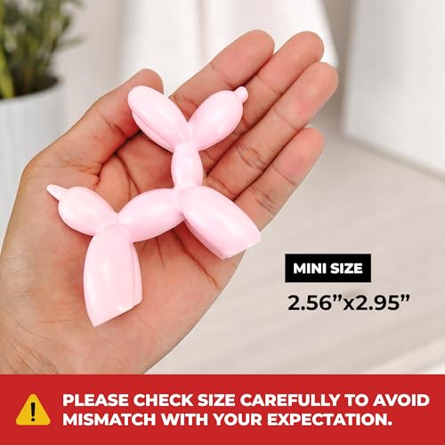 Estatua pequeña de perro globo rosa para decoración miniatura 3