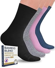 Black, Marled Gray, Blue, Pink - 4 Pairs