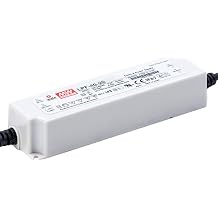 Mean Well LPF 40W 24V 1.67A LED Driver, LPF-40-24 AC-DC Constant Current Voltage Switching Power Supply Converter Transformer with IP30, PFC, Plastic Case