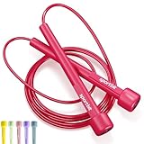 SPORTBIT Adjustable Jump Rope for Fitness and Exercise – Skipping Rope for Cardio, Boxing, and Weight Loss – Speed Rope perfect for Men & Women – Magenta
