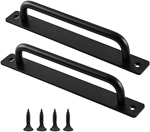 gaizda Pack of 2 barn Door Handle, Sliding Door Pull Handle,High Performance Handle, Cabinet Door Handles, Drawer Knobs, Kitchen Handles,Hardware Door Handle for a Wooden Door,Cabinet Door,Black