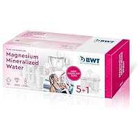 BWT Filterkartusche Magnesium Mineralized Water 5+1 | mit Magnesium Wasserfilter Trinkwasser | für Speisen & Getränke | Filtert Kalk, Chlor, Blei & Kupfer | für Wasserhärte ab 15°dH geeignet