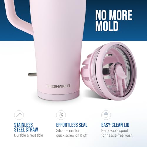 Image of Ice Shaker 40 oz Tumbler with Handle and Straw | 40oz Oakley | Cold for 30+ Hours | 2-in-1 Tumbler Shaker Bottle | Odor-Free 40 ounce Bottle for Water, Protein Shakes, Smoothies, Cocktails