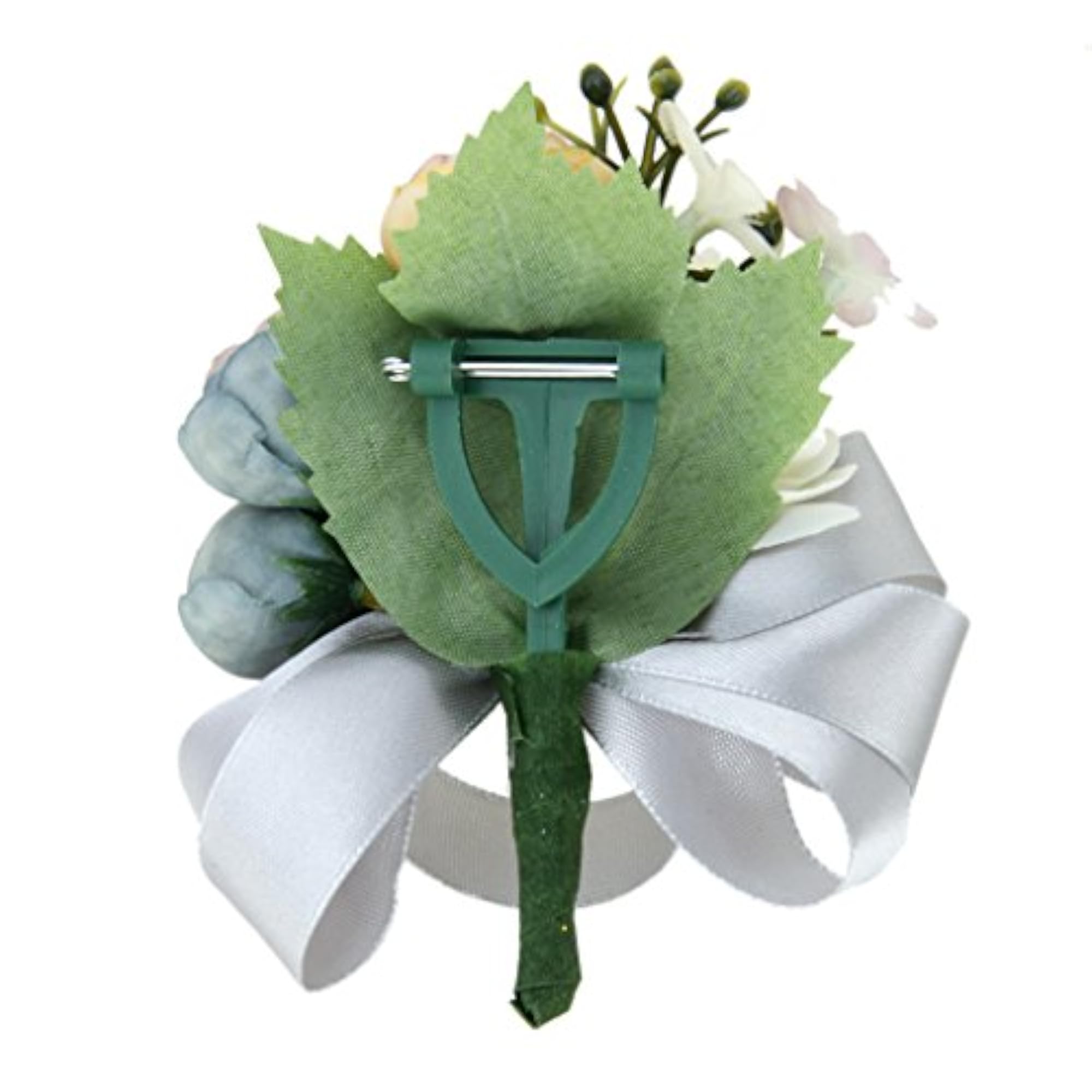 Imported Grey Satin Flower Corsage Brooch for Weddings