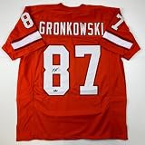 Facsimile Autographed Rob Gronk Gronkowski Tampa Bay Orange Retro Reprint Laser Auto Football Jersey Size Men's XL