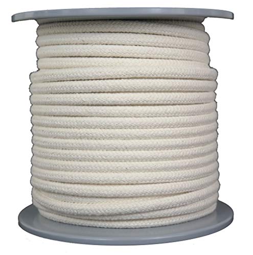 Gepotex Koord/touw/gevlochten lijnen/van katoen - katoenen touw - lengte 50 meter - diameter ca. 8 mm - zeer zachte kwaliteit van onbehandeld ruw katoen