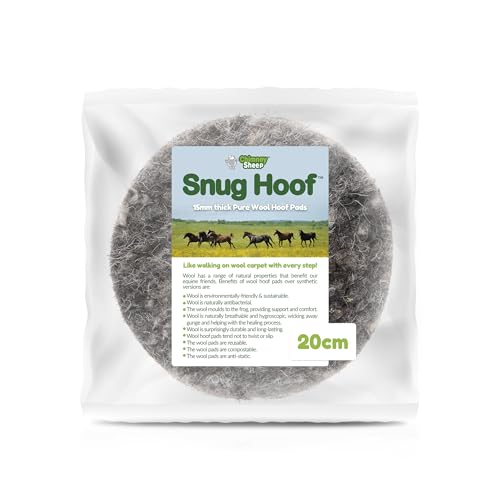 Chimney Sheep Snug Hufwollefilz Hufpolster für Hufstiefel, 2 Stück, 20 cm, 15 mm Dicker Filz mit Jutekern, atmungsaktiv und feuchtigkeitsabsorbierend