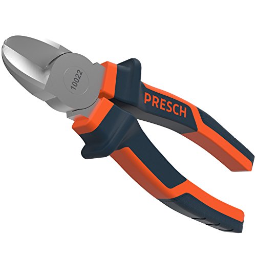 Presch Seitenschneider 160 mm gerade - Profi Kabelschneider gehärtet mit Mehrkomponenten Griff zum Draht trennen - Hochwertiger Drahtschneider