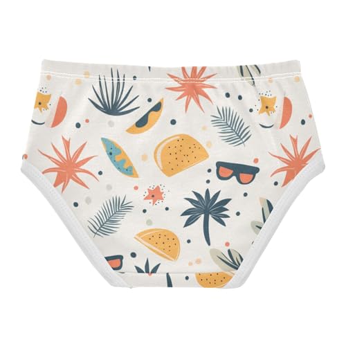 ZZKKO Summer Fun Pattern Girls Underwear Toddler Panties for Girls Comfort Brief Size 2-8T2