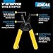 IDEAL Electrical 45-121 T-6 T-Stripper - 14-26 AWG, Yellow Wire Stripper with Looping Holes, Plier Nose, Spring Loaded Automatic Opening