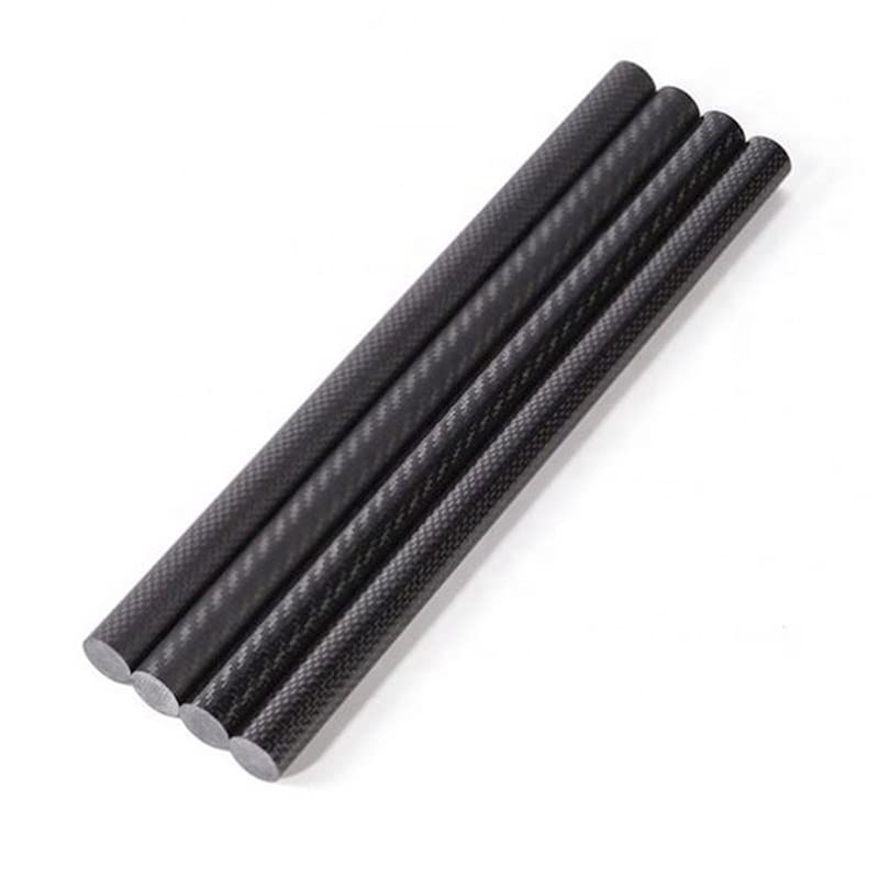 Asta in fibra di carbonio solida 2 pezzi 3K da 500 mm for albero for barra tonda for apparecchiature meccaniche(8x500mmx2pcs)