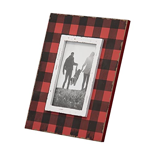 Foreside Home & Garden Red Buffalo Plaid 4X6 Inch Wood Decorative Picture Frame #TOP4