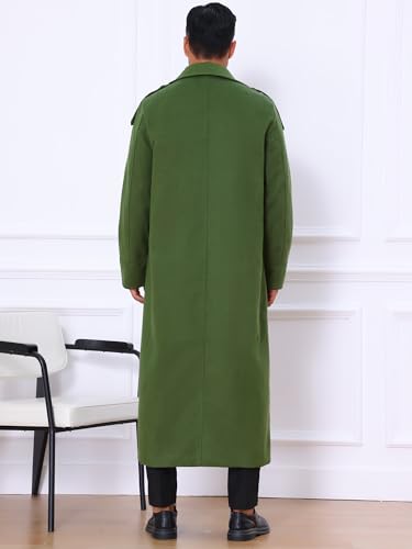 Image of Lars Amadeus Men's Winter Pea Coat Notch Lapel Double Breasted Solid Color Overcoat