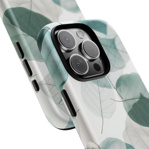 Coque iPhone 16 Pro rigide mate finition premium feuilles bleues - 2