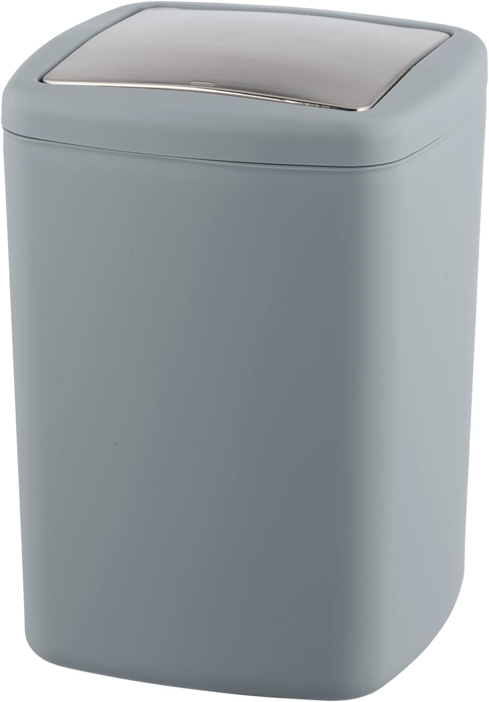 FALKE WENKO Barcelona Bathroom Bin with Lid 8.5 L Grey Shatterproof Plastic 20.5 x 28.5 x 20.5 cm