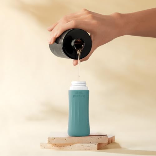 Image of DEPOZA 4 Pack Travel Size Toiletries Containers Sets - TSA Approved Leak Proof Silicone Travel Bottles with Label - BPA Free for Shampoo, Conditioner, Lotion, Soap Travel Essential Accessories