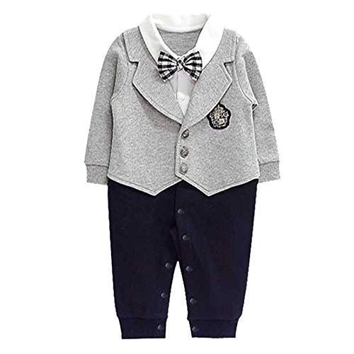 milkcha Short Sleeve Bodysuits,Newborn Infant Baby Boys Long Sleeve Gentleman Bow Tie Romper Jumpsuit Outfits