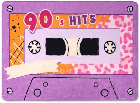 Amazon.com: Retro 90s Theme Party Bath Rugs Audio Cassette Bathroom Mats Vintage Music Theme ...